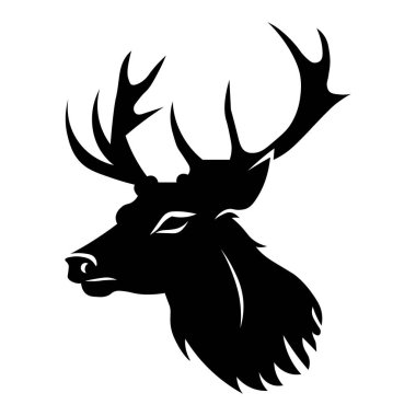 Geyik siyah simgesi beyaz arkaplanda izole edildi