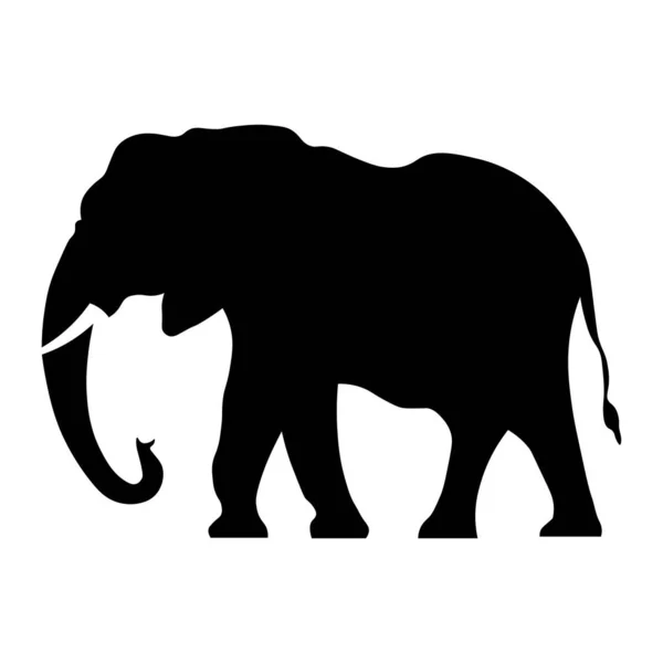 Stock vector Elephant black icon isolated on white background