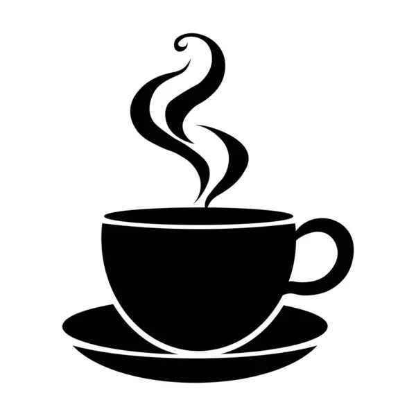 Kaffee Schwarzes Symbol Isoliert Auf Weißem Hintergrund lizenzfreie Stockvektoren