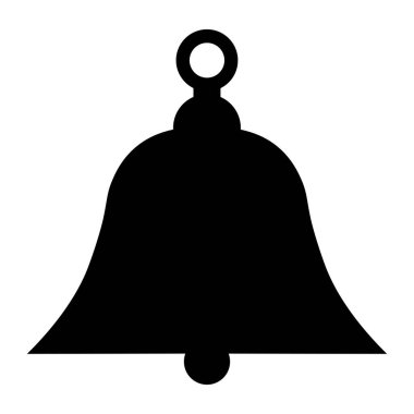 Beyaz arkaplanda izole edilmiş çan vektörü siyah simgesi