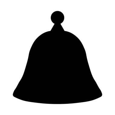 Beyaz arkaplanda izole edilmiş çan vektörü siyah simgesi