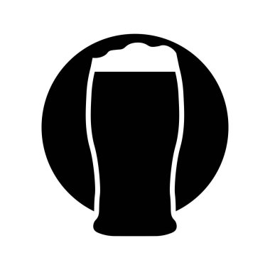 Bira vektörü siyah simgesi beyaz arkaplanda izole edildi