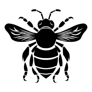 Beyaz arkaplanda siyah arı vektörü simgesi izole edildi