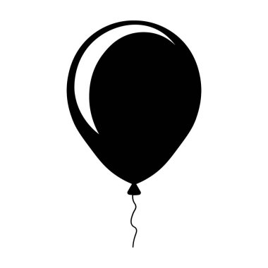 Beyaz arkaplanda siyah balon vektörü simgesi izole edildi