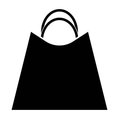 Torba vektörü siyah simgesi beyaz arkaplanda izole edildi