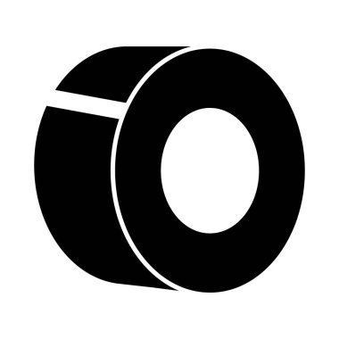 Yapıştırıcı bant vektörü siyah simgesi beyaz arkaplanda izole edildi