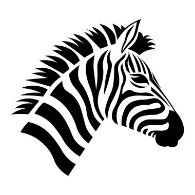 Zebra siyah vektör simgesi beyaz arkaplanda izole edildi