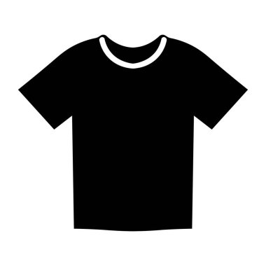 Tişört siyah vektör simgesi beyaz arkaplanda izole edildi