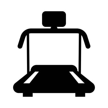 Koşu bandı siyah vektör simgesi beyaz arkaplanda izole edildi