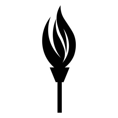 Meşale siyah vektör simgesi beyaz arkaplanda izole edildi