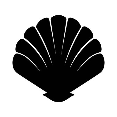 Kabuk siyah vektör simgesi beyaz arkaplanda izole edildi