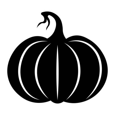 Beyaz arkaplanda kabak siyah vektör simgesi izole