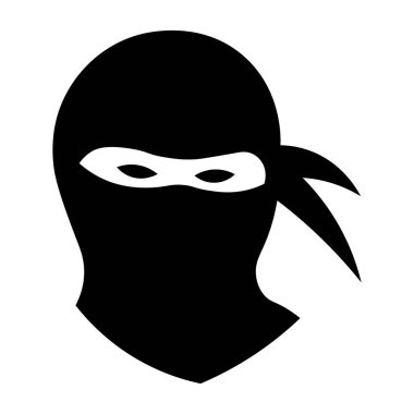Ninja siyah vektör simgesi beyaz arkaplanda izole edildi