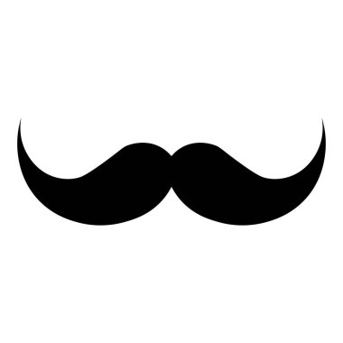 Bıyık siyah vektör simgesi beyaz arkaplanda izole edildi