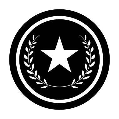 Madalya siyah vektör simgesi beyaz arkaplanda izole edildi