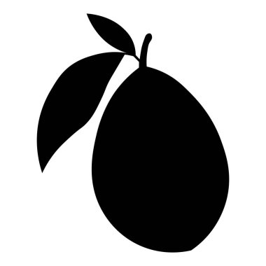 Mango siyah vektör simgesi beyaz arkaplanda izole edildi