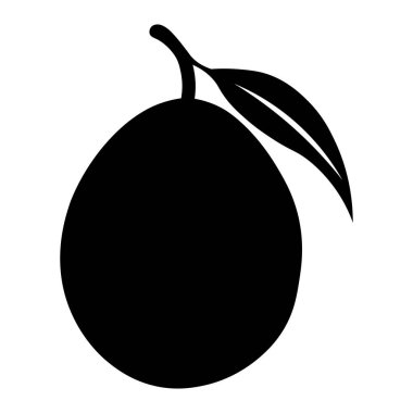 Mango siyah vektör simgesi beyaz arkaplanda izole edildi