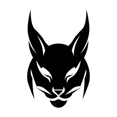 Beyaz arkaplanda izole edilmiş Lynx siyah vektör simgesi