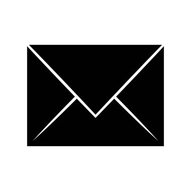 Beyaz arkaplanda siyah posta vektörü simgesi izole edildi