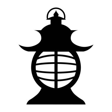 Beyaz arkaplanda izole edilmiş fener siyah vektör simgesi