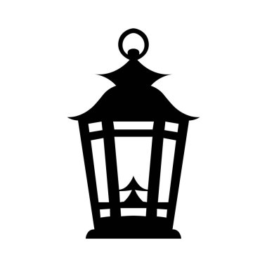Beyaz arkaplanda izole edilmiş fener siyah vektör simgesi