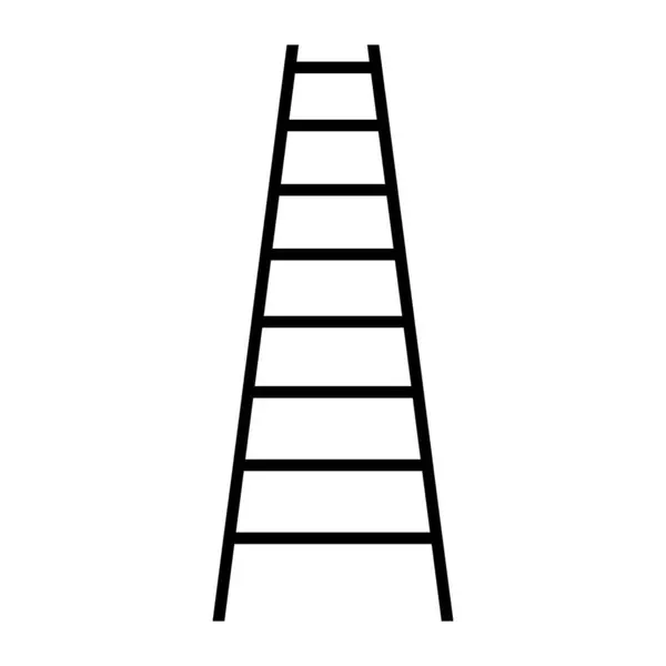 Ladder Black Vector Icon Isolated White Background — Stock Vector
