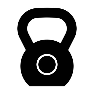 Kettlebell siyah vektör simgesi beyaz arkaplanda izole edildi