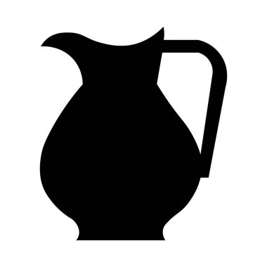 Sürahinin siyah vektör simgesi beyaz arkaplanda izole edildi