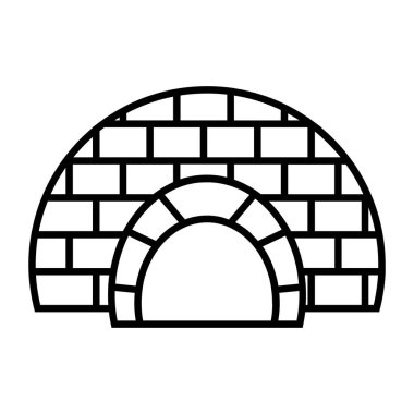 Igloo siyah vektör simgesi beyaz arkaplanda izole edildi