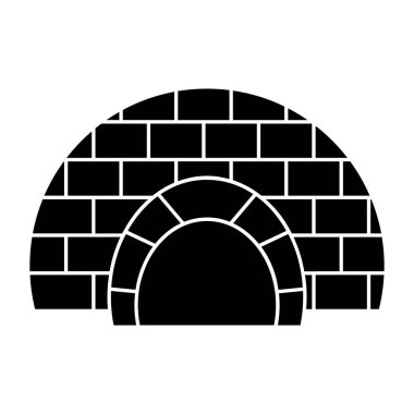 Igloo siyah vektör simgesi beyaz arkaplanda izole edildi