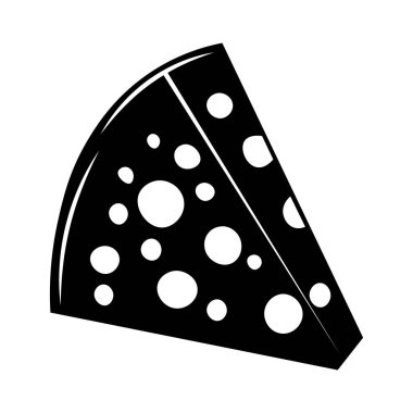 Beyaz arkaplanda izole edilmiş peynir siyah vektör simgesi