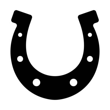 Beyaz arkaplanda izole edilmiş at nalı siyah vektör simgesi