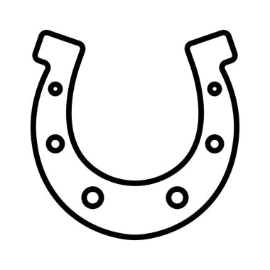 Beyaz arkaplanda izole edilmiş at nalı siyah vektör simgesi