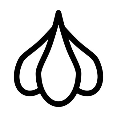 Sarımsak siyah vektör simgesi beyaz arkaplanda izole edildi