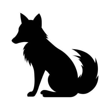 Beyaz arkaplanda izole edilmiş Fox siyah vektör simgesi