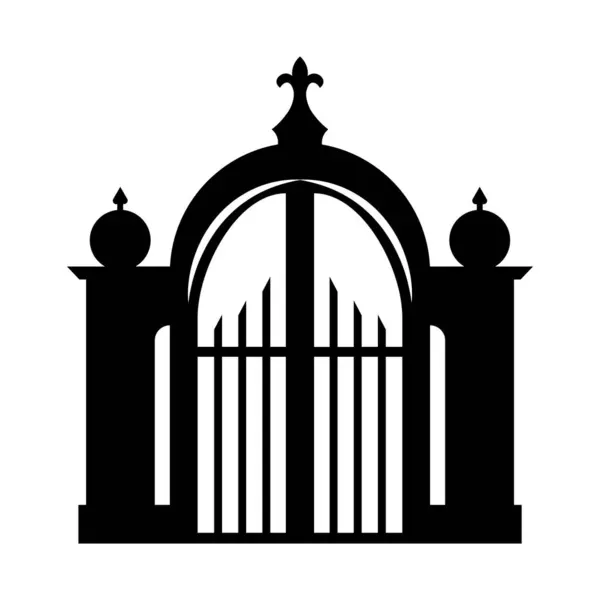 Kapı siyah vektör simgesi beyaz arkaplanda izole edildi