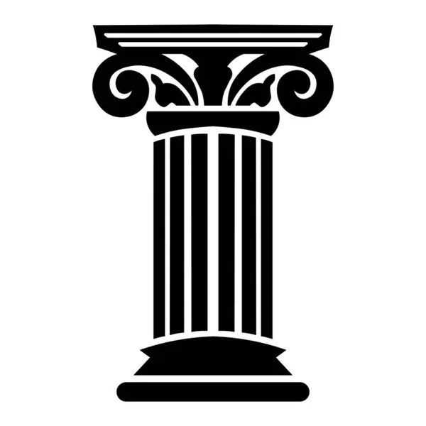 Griechische Säule Schwarzes Vektor Symbol Isoliert Auf Weißem Hintergrund Vektorgrafiken