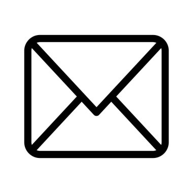 Zarf siyah vektör simgesi beyaz arkaplanda izole edildi