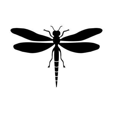 Beyaz arkaplanda yusufçuk siyah vektör simgesi izole