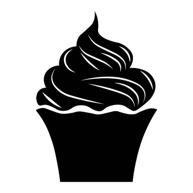 Kek siyah vektör simgesi beyaz arkaplanda izole edildi