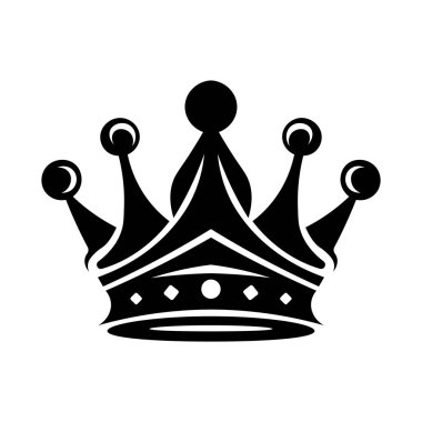 Crown siyah vektör simgesi beyaz arkaplanda izole edildi