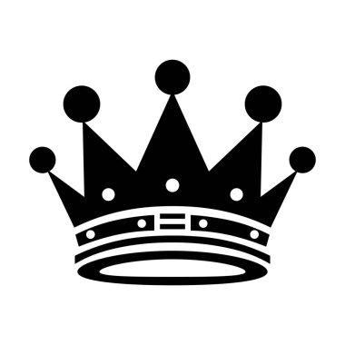 Crown siyah vektör simgesi beyaz arkaplanda izole edildi