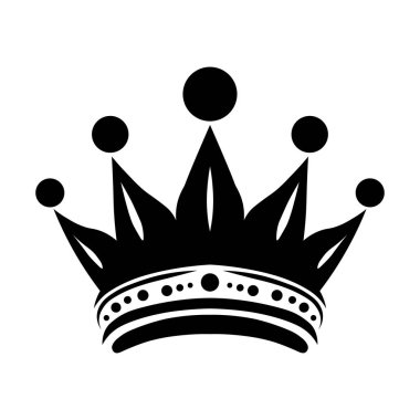 Crown siyah vektör simgesi beyaz arkaplanda izole edildi