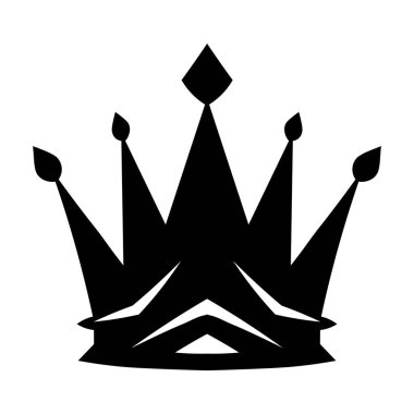 Crown siyah vektör simgesi beyaz arkaplanda izole edildi