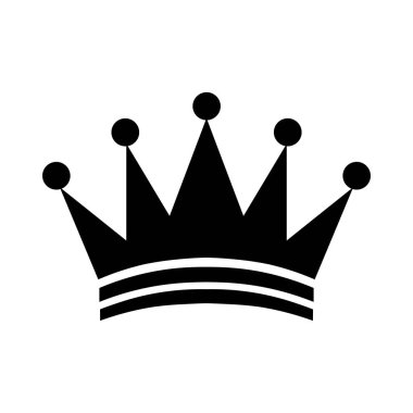 Crown siyah vektör simgesi beyaz arkaplanda izole edildi