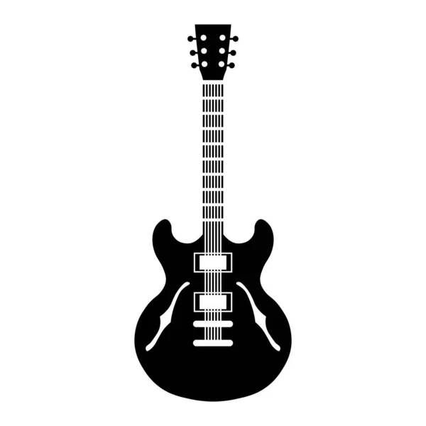Elektro gitar siyah vektör simgesi beyaz arkaplanda izole edildi