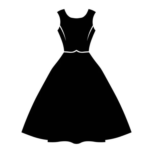 Kleid Schwarz Vektor Symbol Isoliert Auf Weißem Hintergrund Stockillustration