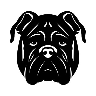Buldog siyah vektör simgesi beyaz arkaplanda izole edildi