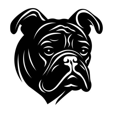 Buldog siyah vektör simgesi beyaz arkaplanda izole edildi