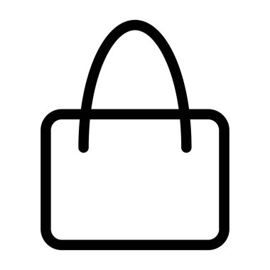 Siyah vektör çanta simgesi beyaz arkaplanda izole edildi